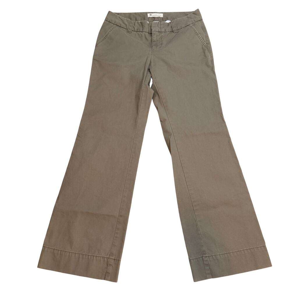 Gap Favorite Chino Olive Green Khaki Dress Trouser Pants Size 6 100% Cotton Wide